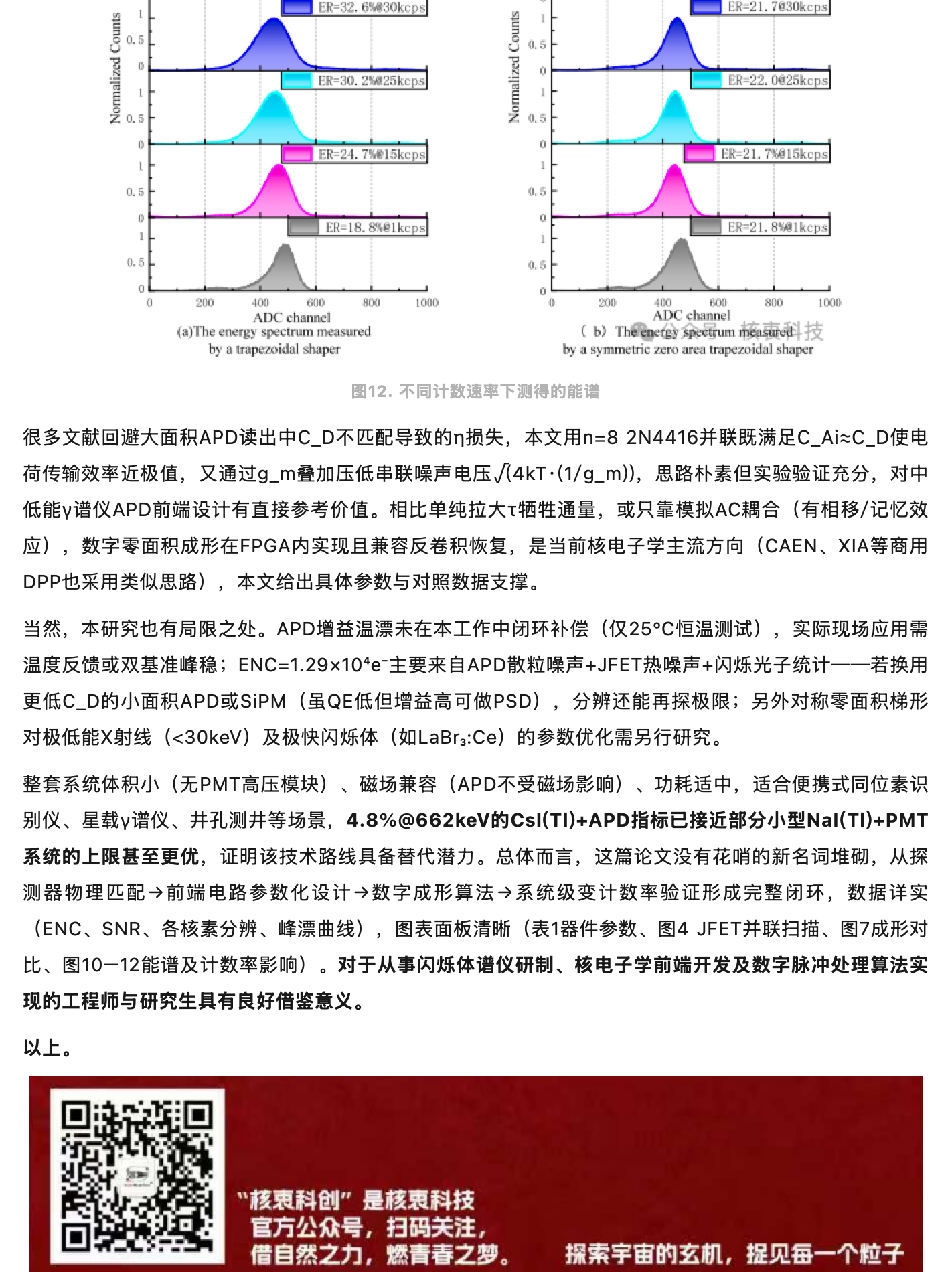 异军突起！成都理工团队提出新一代单光子雪崩二极管（APD）+8个并JFET+CsI(Tl)伽马能谱仪电子学架构，原稿第 8 部分