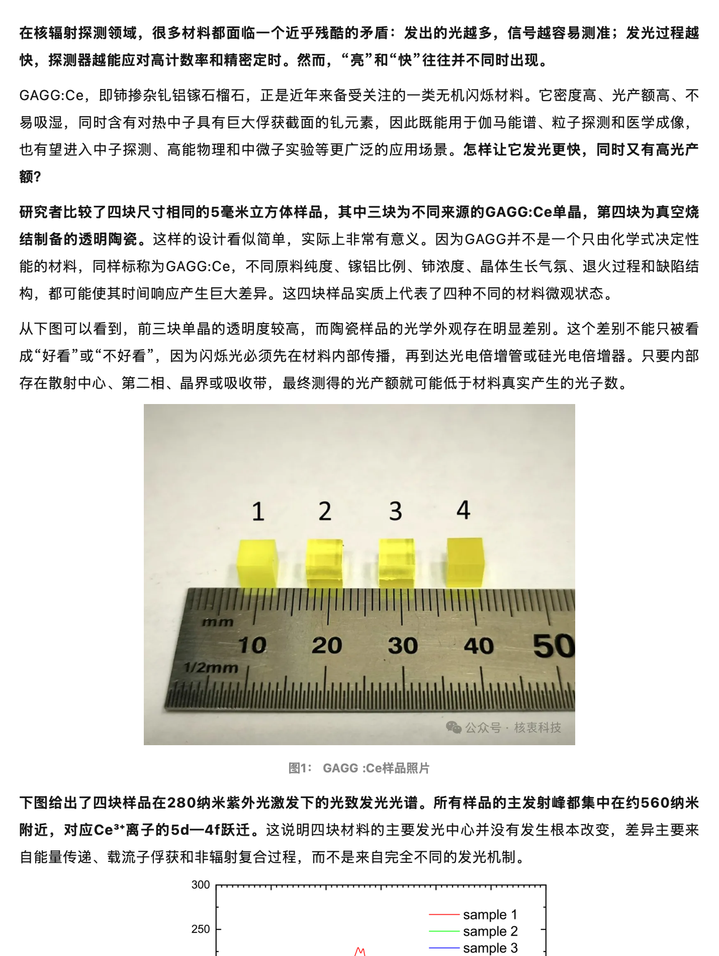 GAGG 闪烁体的比较研究：怎样让它发光更快，同时又有高光产额？，原稿第 1 部分